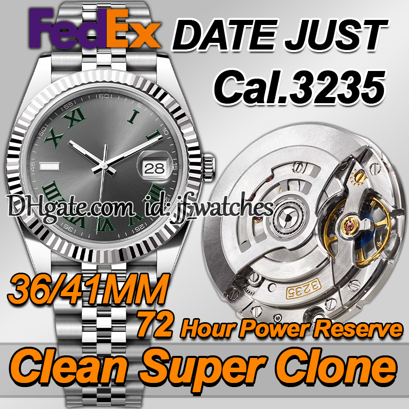 Mens Watches Men Designer Watch Top Quality Date Just 41MM Super Clean Factory Luxury Watch Automatic Cal.3235 Movement Sapphire Luminous Diving 100M Watch With Box