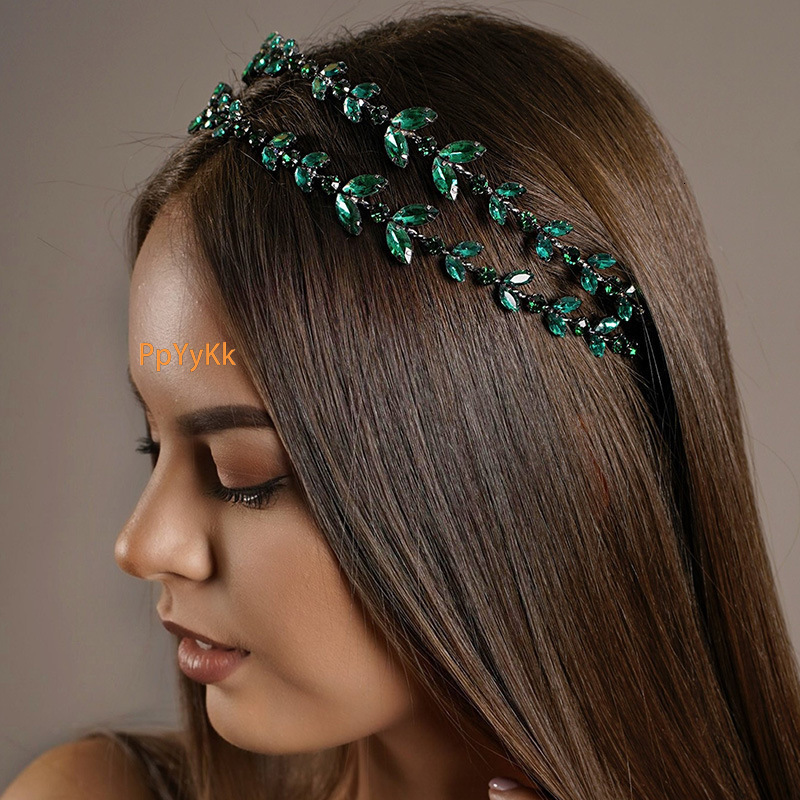 Stylish High Quality VVS Moissanite Studded Headband Double Layer Bridal Wedding Hair Accessory for Women