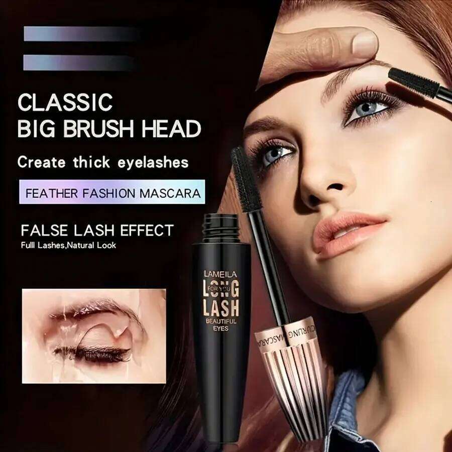 Waterproof 4D Mascara Thick Long Sdge-proof Plump Encrypted Long-lasting Curling Large Eye Makeup, Makeup Tools X250722