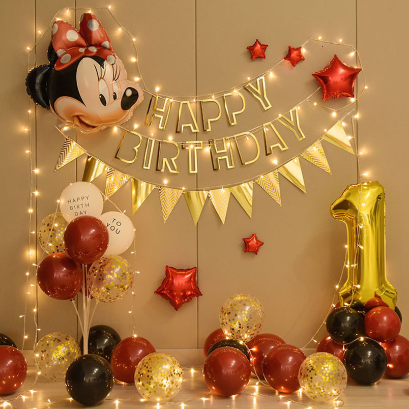 Baby's First Birthday Background Wall Decoration Set Balloon Package Boy Girl Party Scene Setup