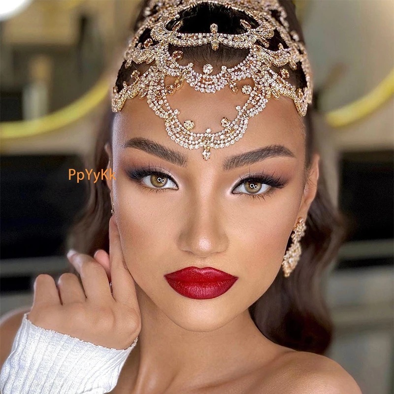 Stylish New Arrival VVS Moissanite Studded Multi layer Headpiece Luxury Flower Headband Bridal Hair Accessory Headdress