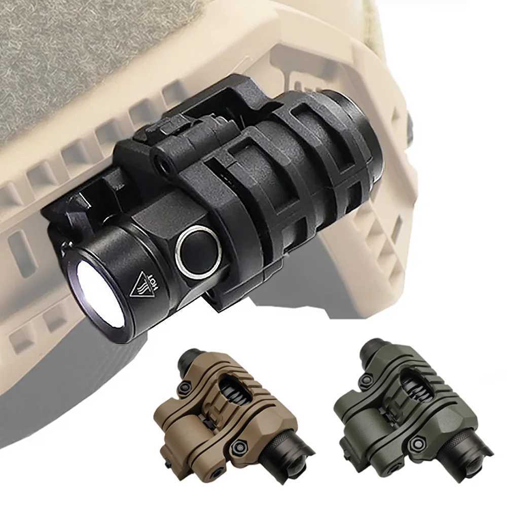 Tactical Helmet Light Mini Flashlight Adjustable Rail Mount Rotatable LED Guide Rail Set Hunting Sports Outdoor Gear Accessories W250722