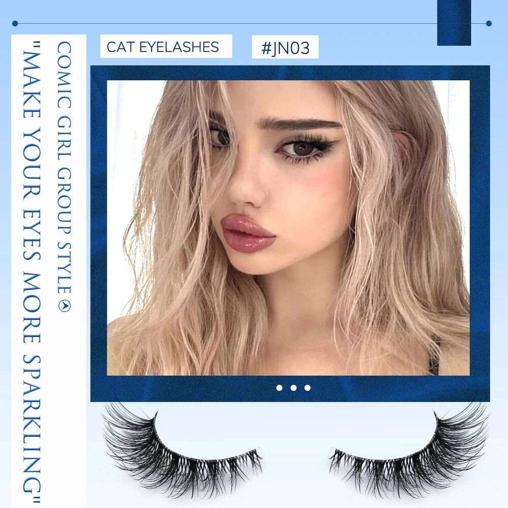 GROINNEYA Cat Eye Fluffy False With Winged Ends For Extended Natural Look Soft Clear Stem Lashes Makeup X250723