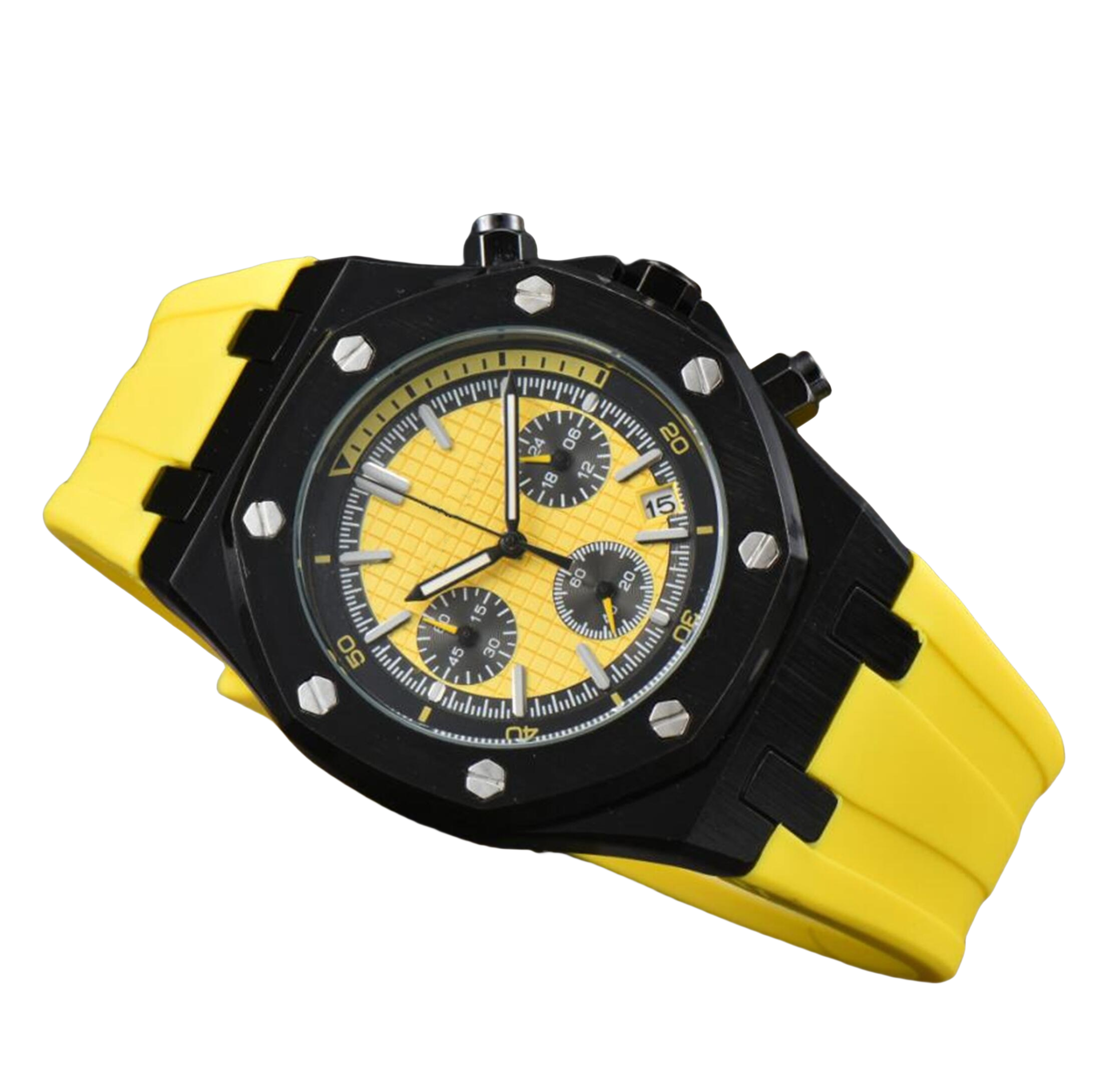 AAA New ROYALOAKITY Fashion watch Mens Automatic Quartz Movement Waterproof High Quality Wristwatch Hour Hand Display Metal Strap Simple Luxury Popular Watch #6513
