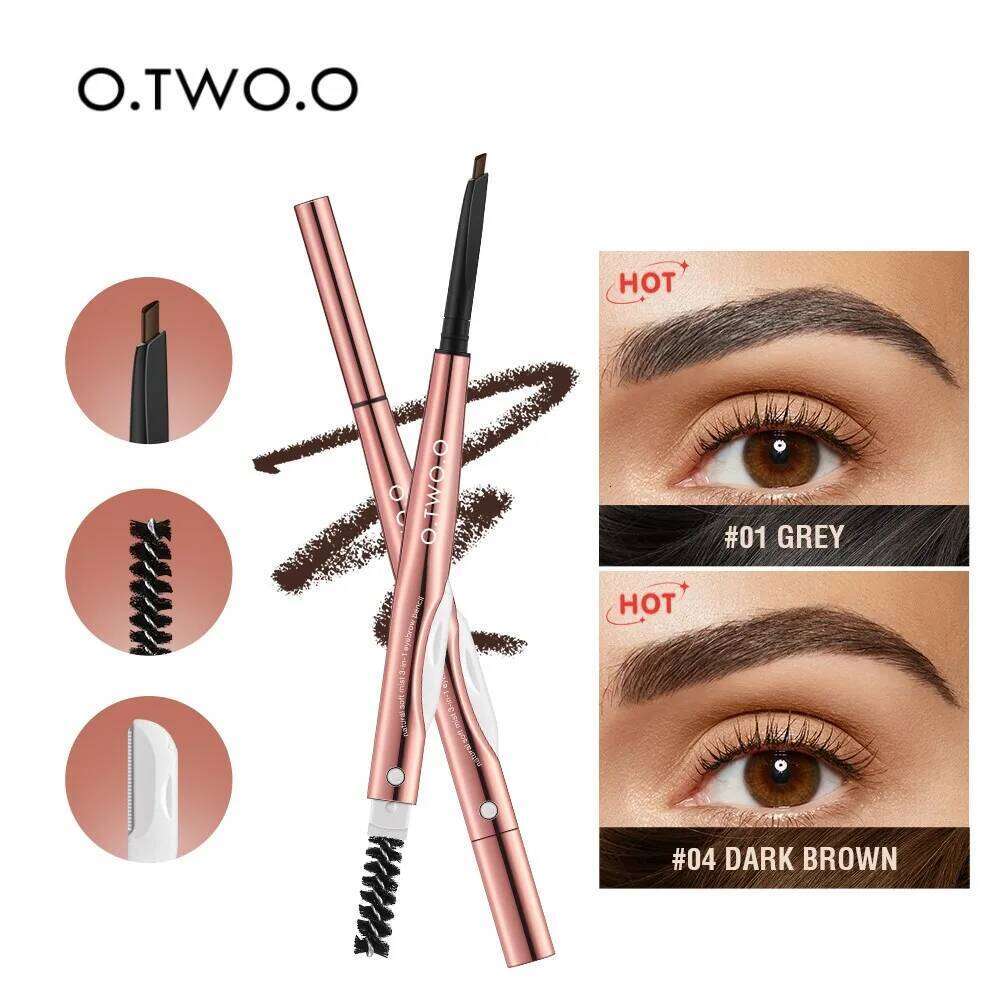 Wholesale O.TWO.O Pencil Fine Precise Definer Waterproof Natural 4 Colors Brown Eye Brow Pen With Eyebrow Trimmer X250722