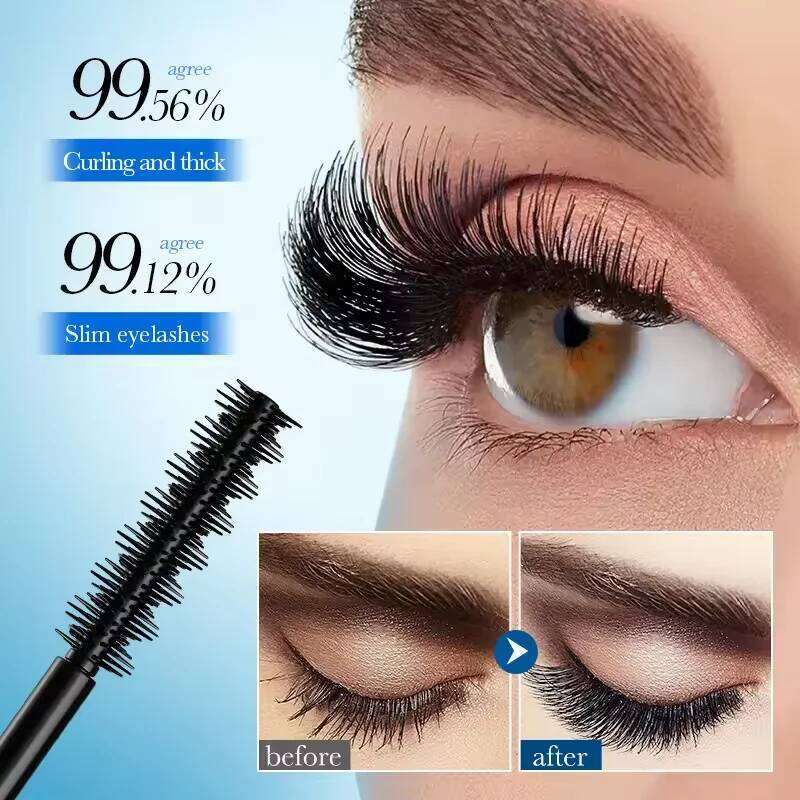 5D Lengthening Eyelashes Women's Make-Up Waterproof Black Silk Fibre Mascara Korean Cosmetics New X250722