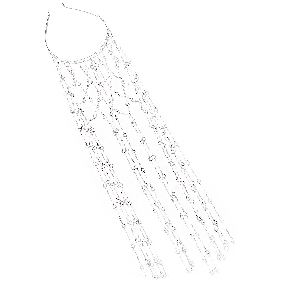 VVS Moissanite Studded Tassel Headband for Women Fairy Luxury Princess Vibe Ball Gown Hair Accessory