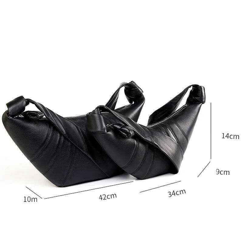Women Lambskin Croissant Shoulder Bag Designer New Brand Fashionable Versatile Black Soft Dumpling Chest Crossbody Bags