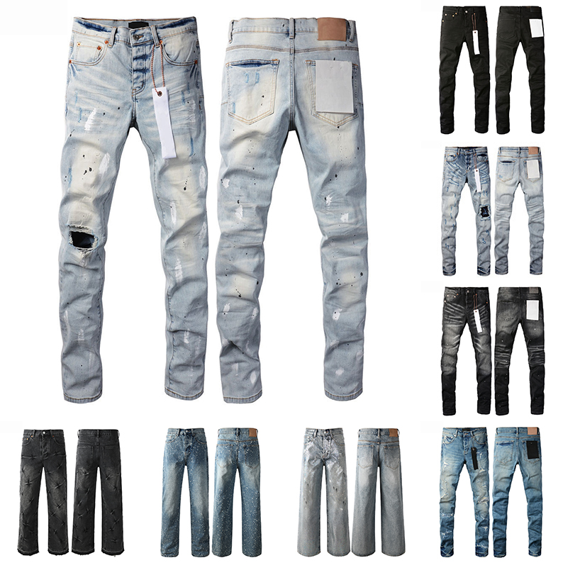 Purples Jeans Jeans Uomo Pantaloni Dritti Casual Moto Jogger Design Streetwear …