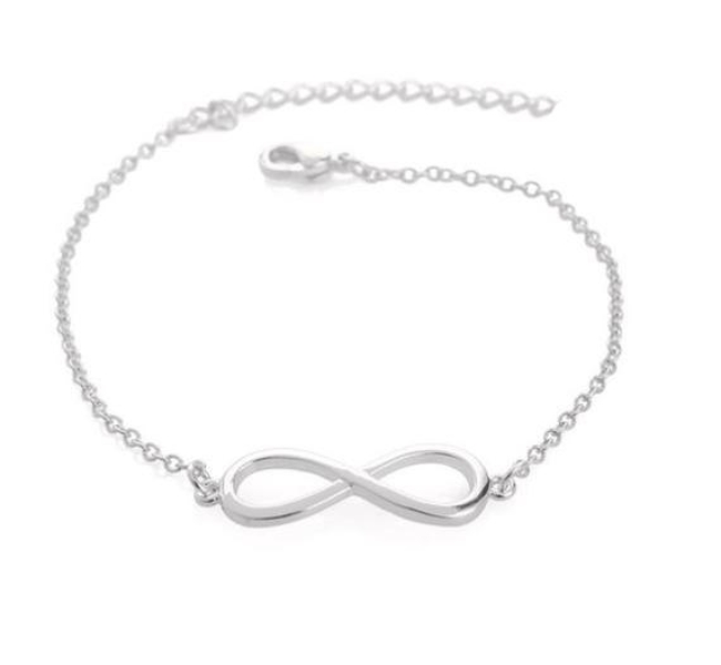 5PCS Gold Silver Color Unique Simple Infinity Bracelets Men Cute One Direction Infinite Number Figure 8 Eight Charm Chain Bracelet
