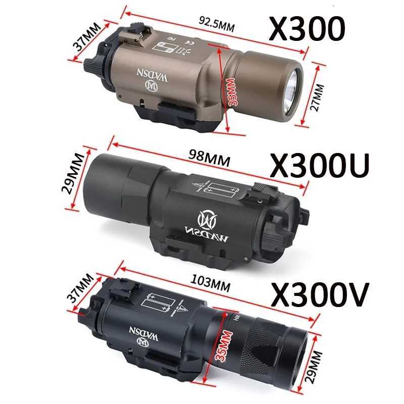 WADSN Tactical Surefire X300 X300U Ultra X300V Pistol Scout Light Rifle Airsoft Weapon Gun Strobe Flashlight Glock G17 19 Torch W250722