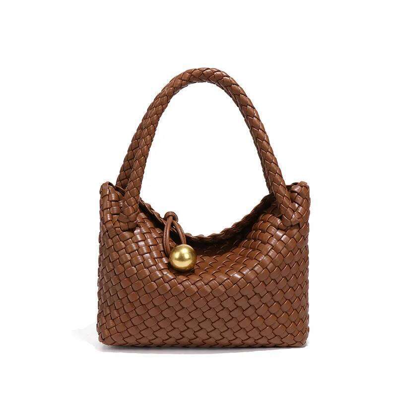 Woven Shoulder Crossbody Women Simple Advanced Feeling Shoulder Handbag PU Material Hobo Bag