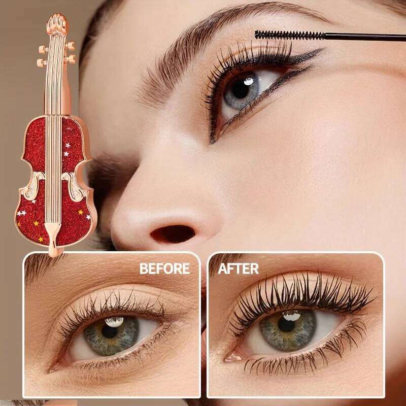 Violin Lengthening Curl Styling Mascara Waterproof Slim Long Curling Fine Brush Head Very Thin Lasting No Sdging Eye Makeup X250722
