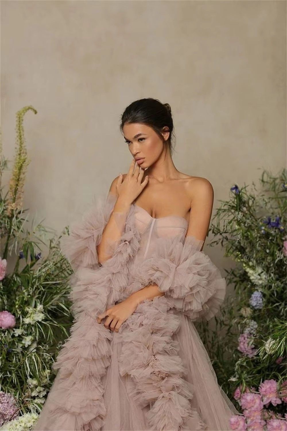 Tulle A-line Prom Dresses Princess Crimping FIshbone Vestidos De Noche Customized