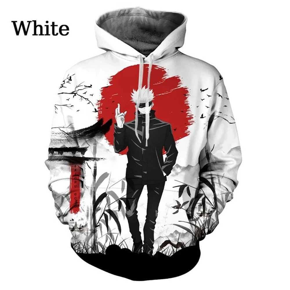 Anime Manga Jujutsu Kaisen Pattern Mens Hoodie Satoru Gojo Sweatshirt 3D Print Mens Hoodie Fashion Pullover New Mens Clothing Z250723