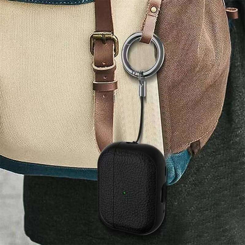 leather texture case for apple 1 2 3 4 pro air pods wrieless bluetooth earphone protective cover antilost headphone bag