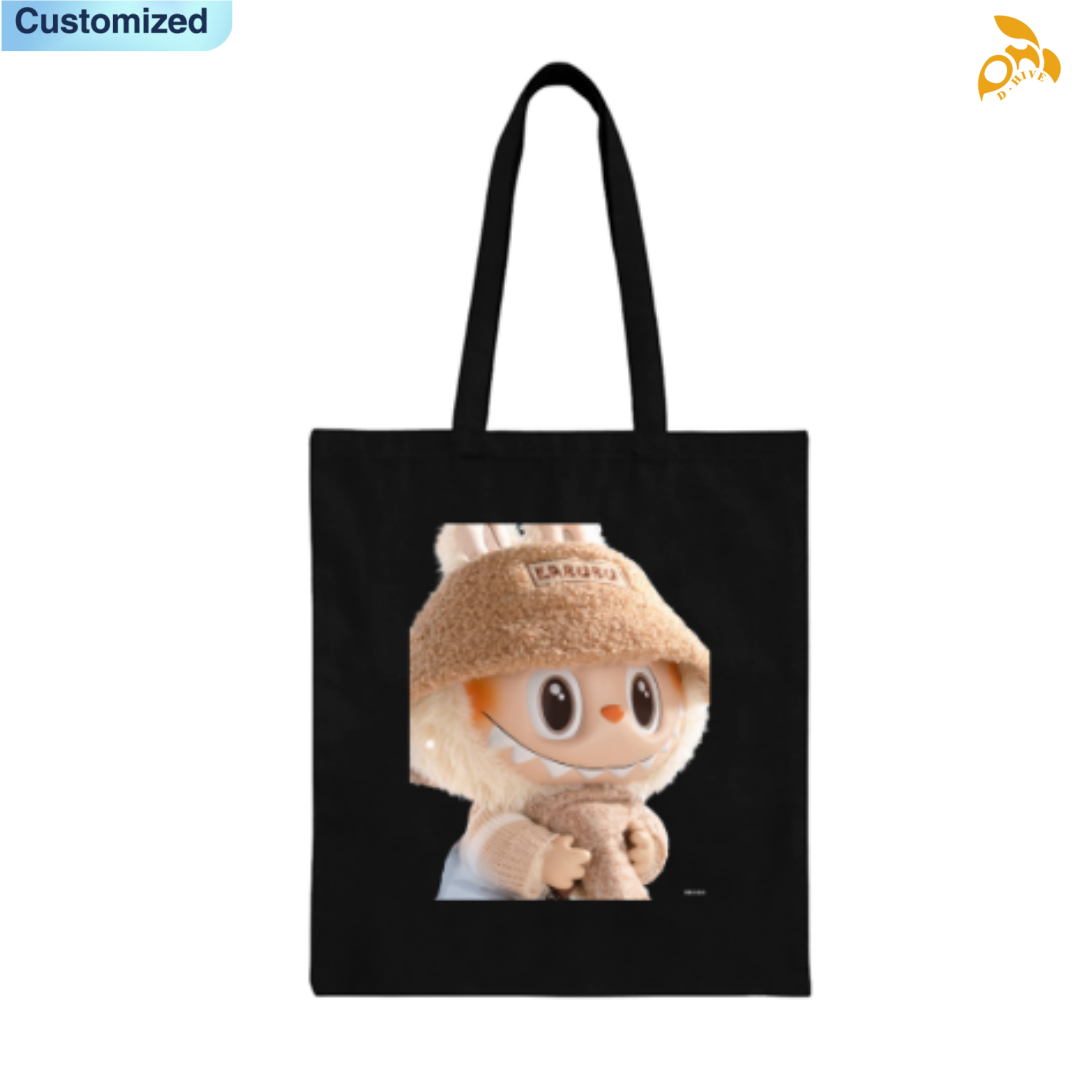 Free shipping fashion designers customize LABUBU Canvas Bags high-quality black full-print tote bags high quality soft