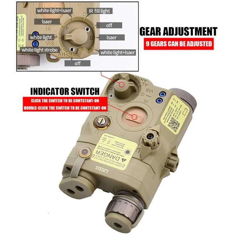 Tactical Airsoft PEQ-15 PEQ15 LA5C Red Dot Green Blue IR Fill Light Laser Indicator Scout Light LED Strobe Flashlight PEQ W250722