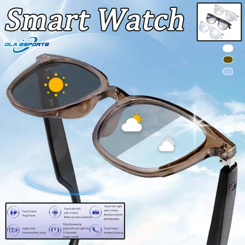 2025 AI Smart Glasses color-changing lenses Bluetooth Call Music multifunctional transparent Sunglasses anti-blue light glasses