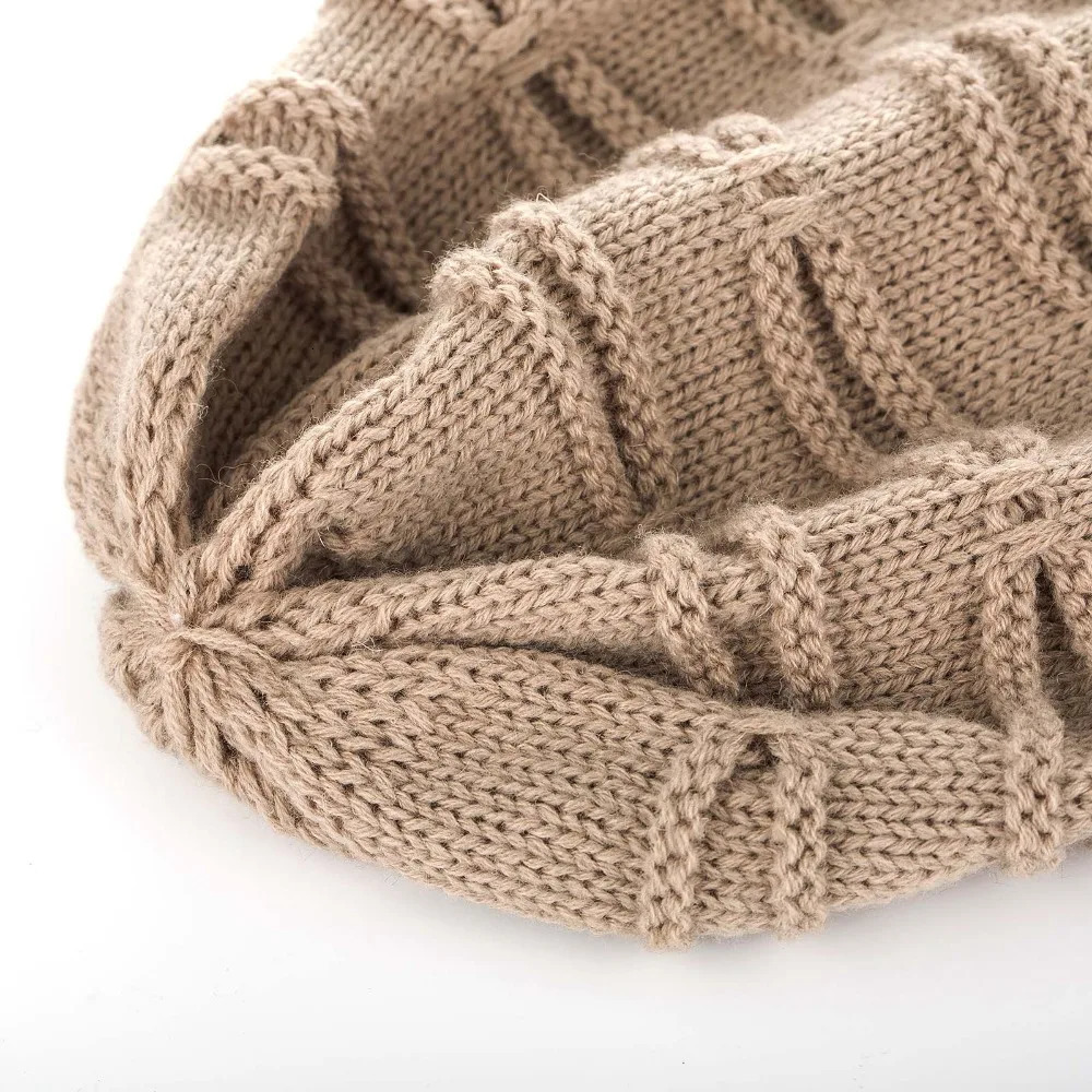 Letter Label Winter Hat Long Size Knitted Cap High Quality Casual Beanies For Men Women Solid Bonnet Cap 250722