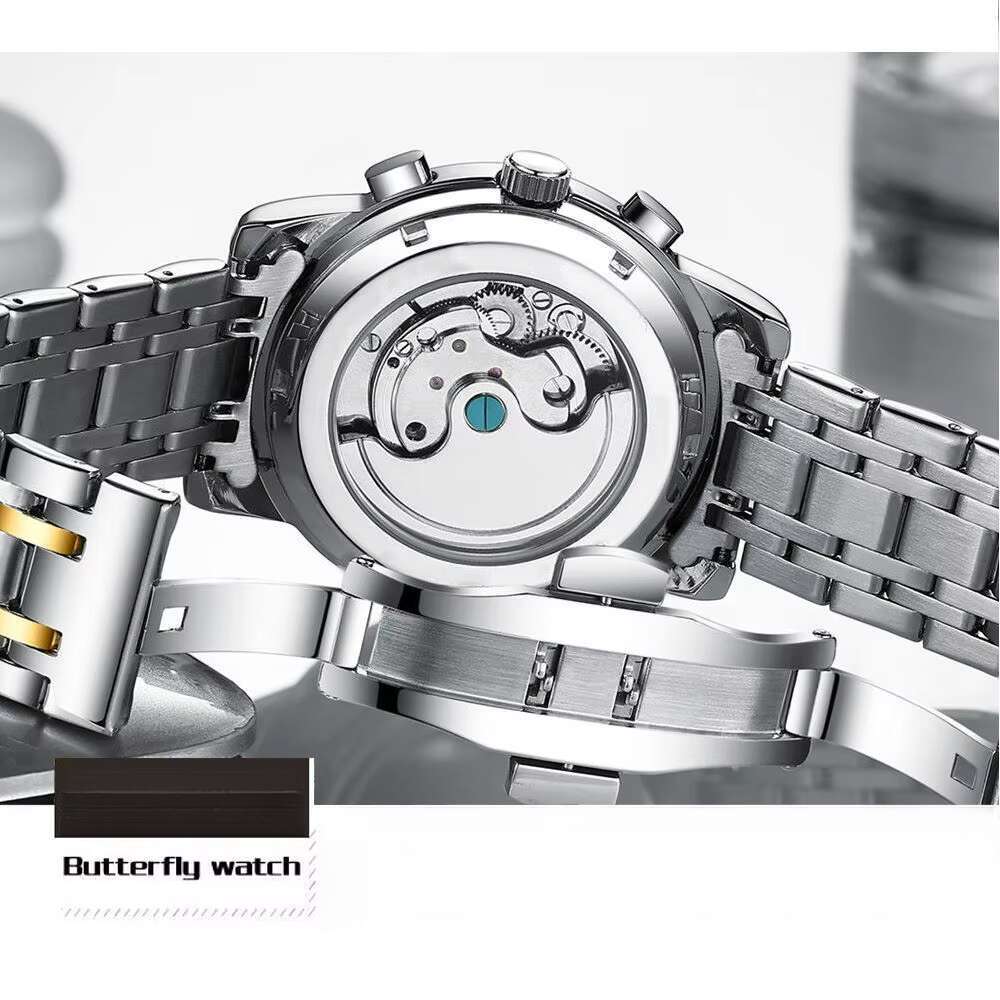 DHwatches POEDAGAR Men's Luxury Automatic Watch - Tourbillon, Day/Date/Month, 50M Waterproof, Luminous, Stainless Steel, Business Mechanical Watc