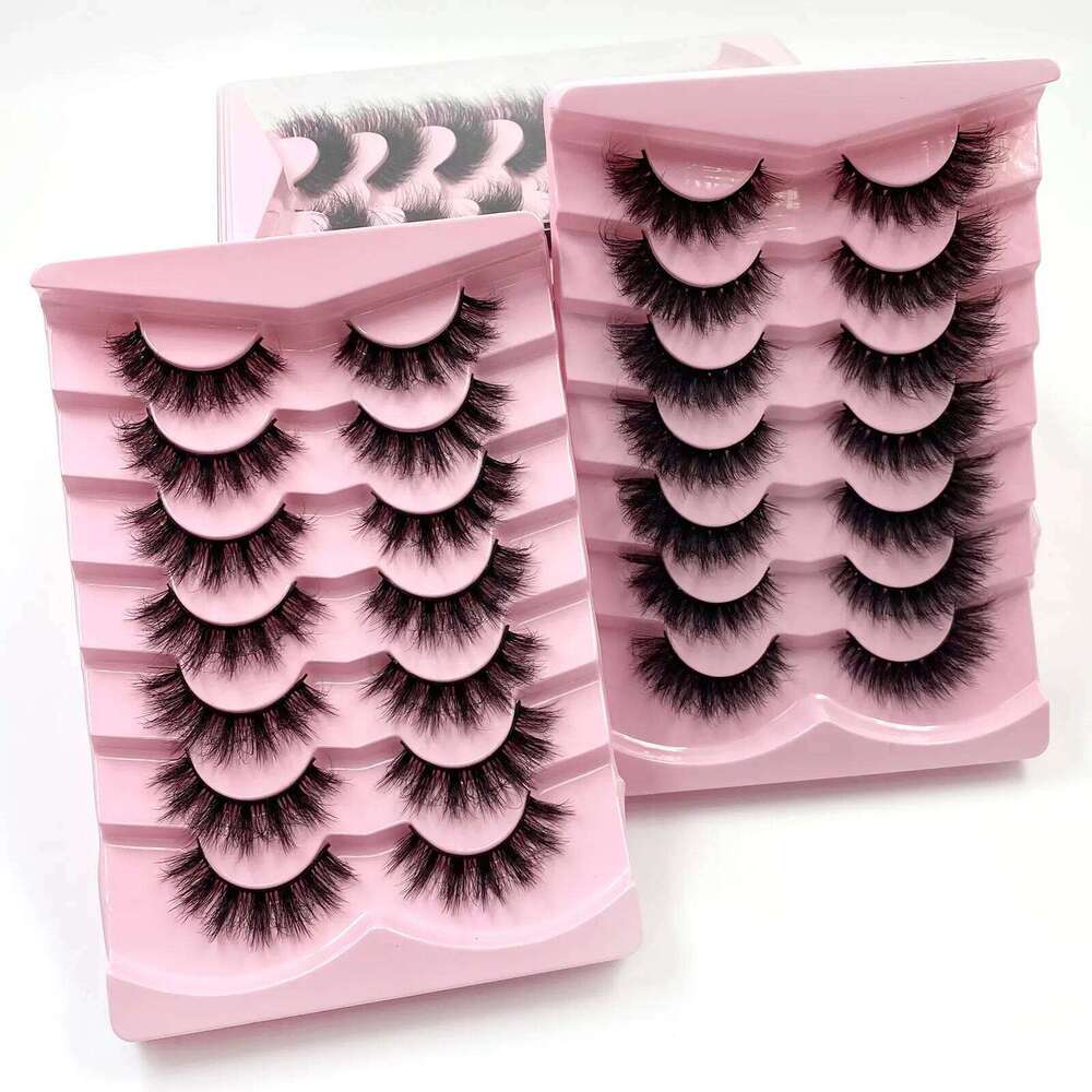 False Wispy Faux Mink 5D Fluffy Handmade Fake Eyelashes Natural Look 7 Pairs Cat Eye Lashes X250723