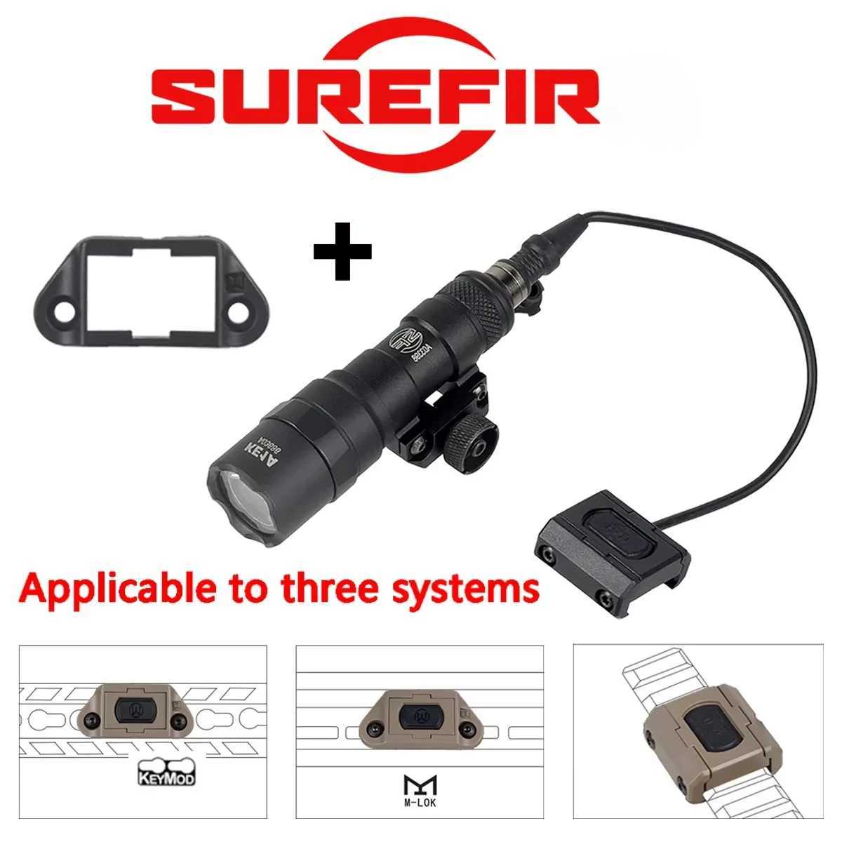 Tactical Surefire M300 M600U M-Lok Keymod 20mm Rail Rifle Airsoft Scout LED Light Button Remote Pressure Switch Weapon Flashlight W250722
