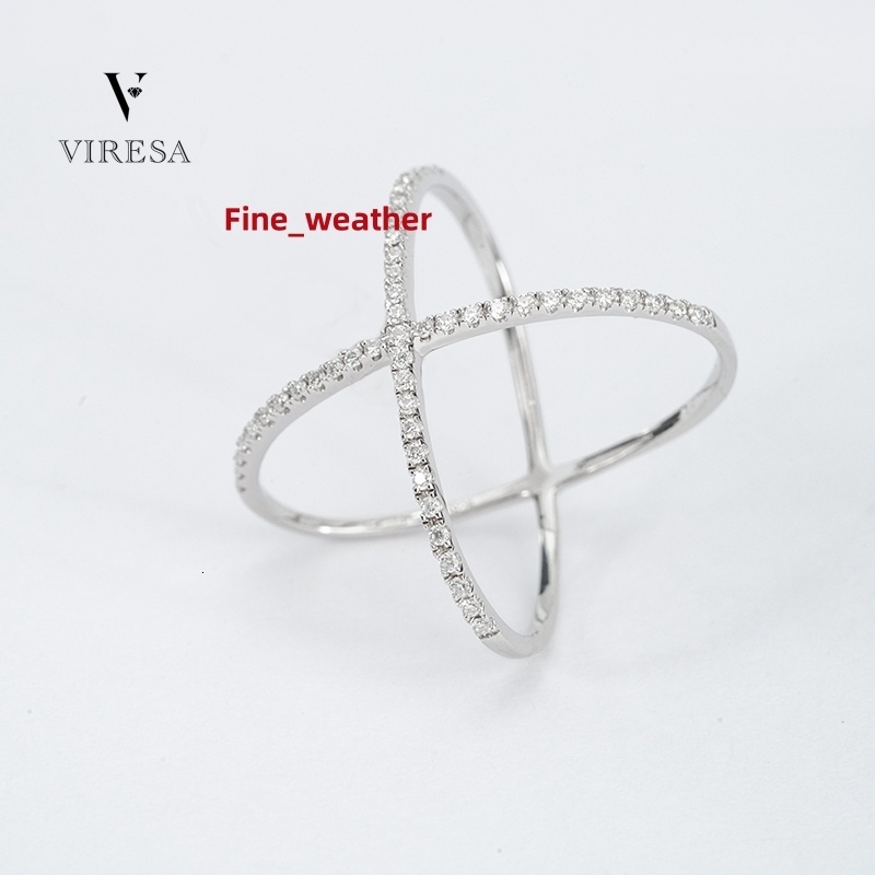 925 Sterling Silver X Crossover Moissanite Ring Fashion Jewelry with 925 Silver Plating