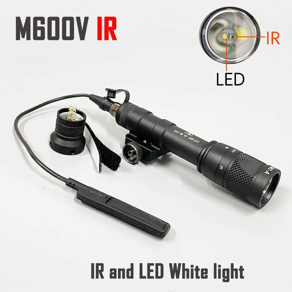 1R Scout Light M600V-IR Tactical Weapon Light Infrared Laser LED White Light Dual Output /w Pressure Switch for Hunting W250722