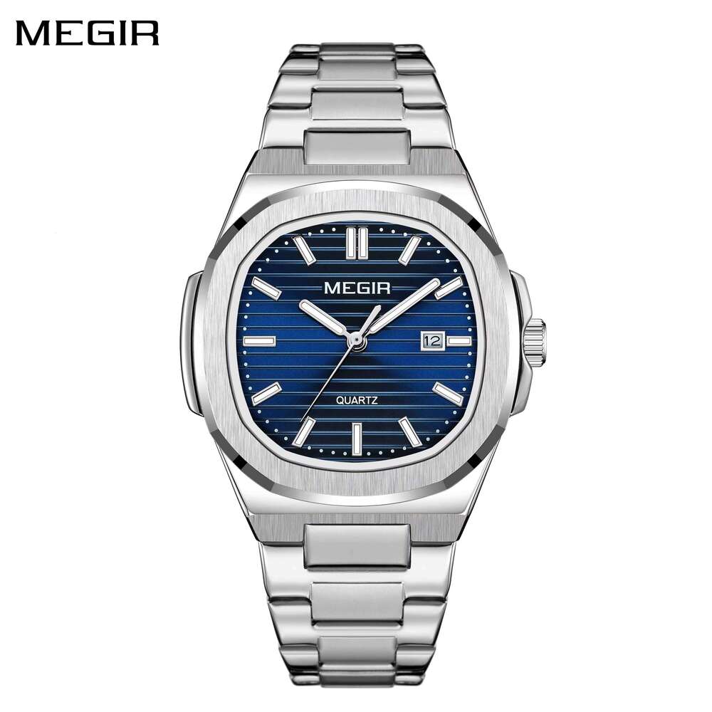 MEGIR 1084 Luxury Men Business Watch Waterproof Male Clock Stainless Steel Luminous Quartz Sports Watches Montre