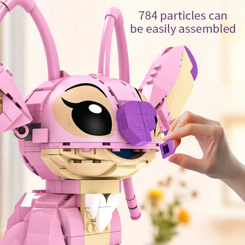 Disney New Stitch Angel CP Building Blocks 2025 - Large Piece Cartoon Toys with Moving Ears Kids Assembly Gift for Boys Girls Birthday W250723
