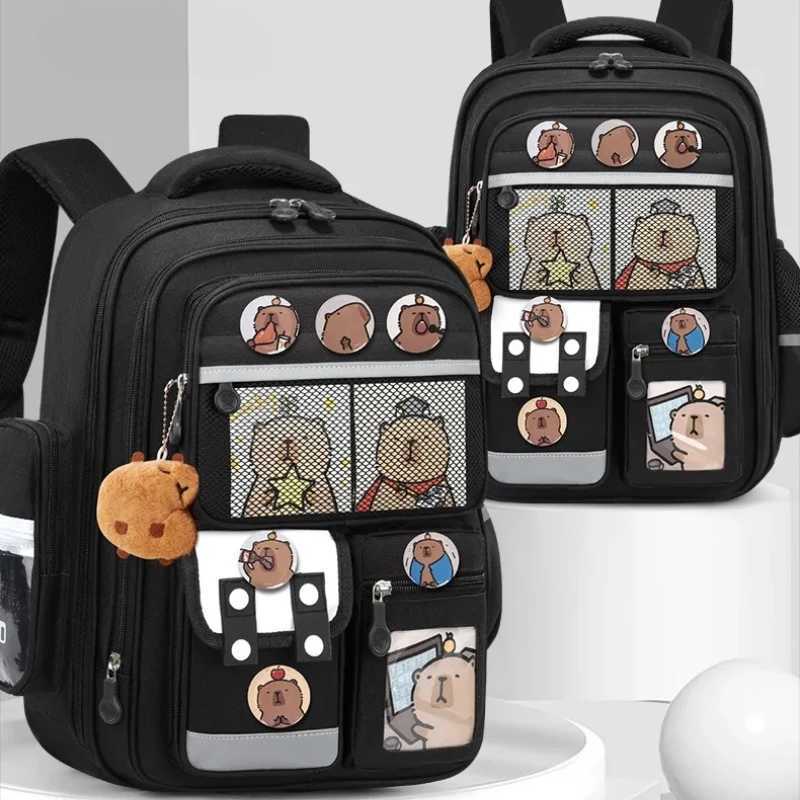 Kawaii Capybara Children School Bags for Boys Large Capacity College School Backpack Waterproof Student Schoolbag Book Bag S250723