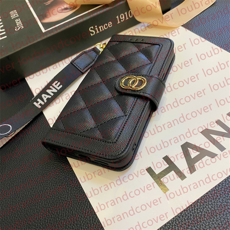 Designer Caviar Leather Phone Case for iPhone 16 Pro Max 17 15 14 13 12 11 15 Plus 16 Plus Samsung Galaxy S25 Ultra S24 Plus s23 S22 Case Card Holder Wallet Flip Mobile Cover