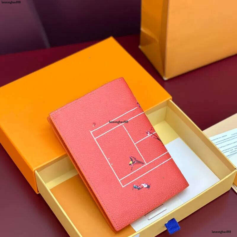 Top designer luxury wallet card holder coin purse passport set bag clip wall pocket sports field scenery cherry gift box assembly cardholder designer