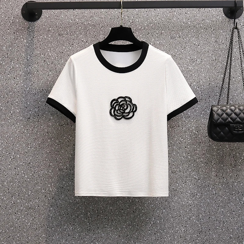 Fashion Two Piece Set Summer Clothes For Women Dresy Damskie Casual Wide Leg Pants Flower Sweater Suits Female clothes 250723