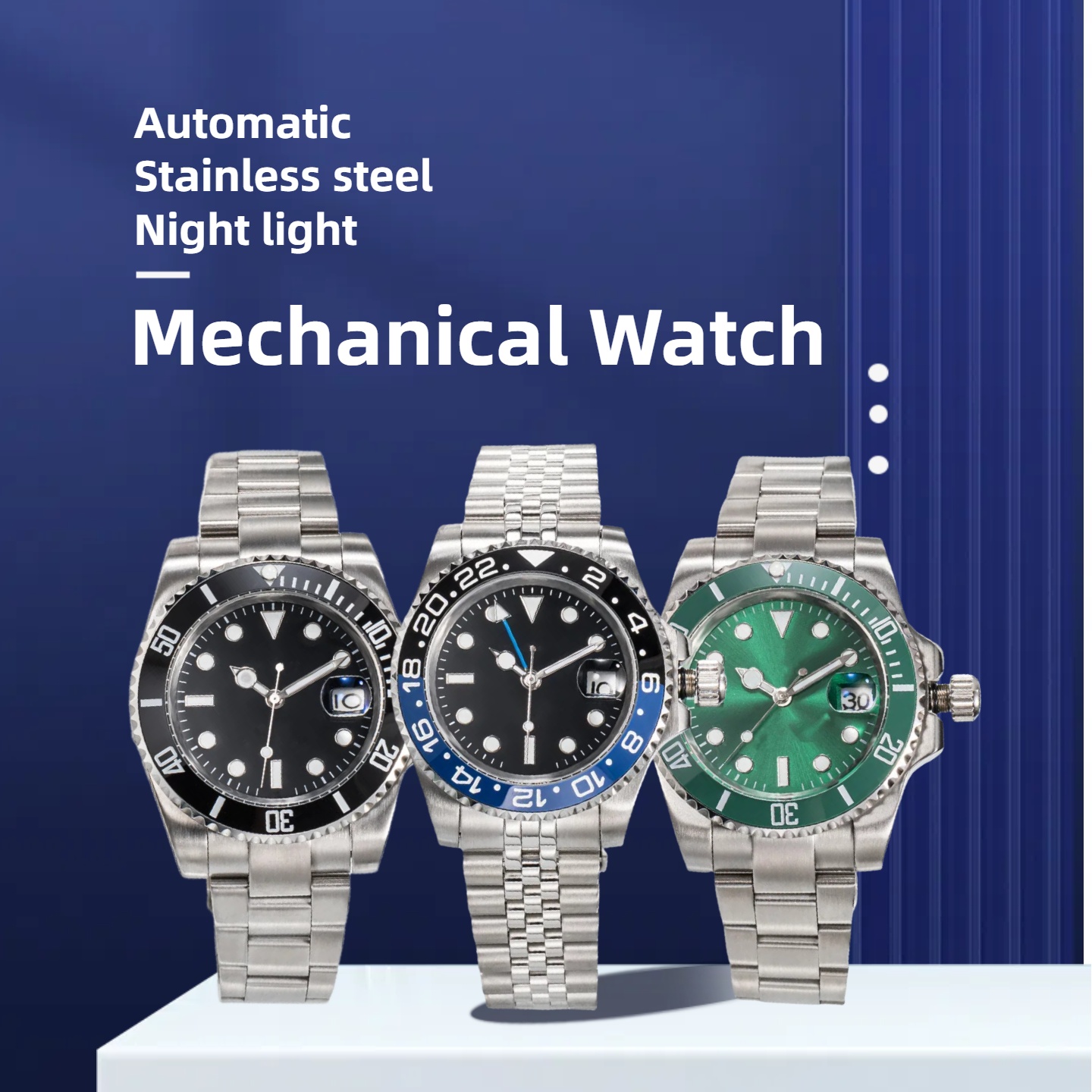 Waterproof watches mens Wristwatches Mechanical Watches montre de luxe full stainless steel Ceramic Sapphire glass 5 ATM watches