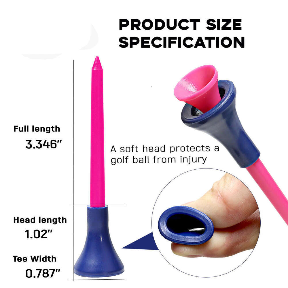 Golf Tee Rubber Cover, 83mm Plastic Golf Tee, Soft Rubber Golf Peg, Factory Wholesale, Durable and Long-lasting 50 pieces per box