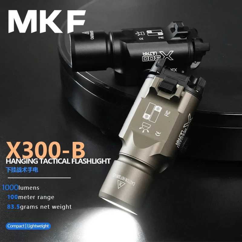 300 Flashlight Tactics 300-B LED Scout Light Constant/Momentary 1000LM Gun Light Gloc 17 Hanging Weapon Light 20MM Rail W250722