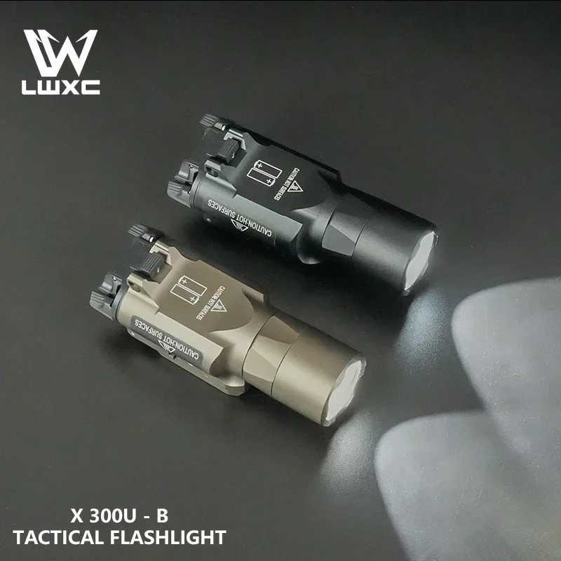 1000X300UB X300UB X300U Flashlight White LED Strobe X300 Metal Scout Light White LED for Hunting Weapon Fit 20mm Rail W250722