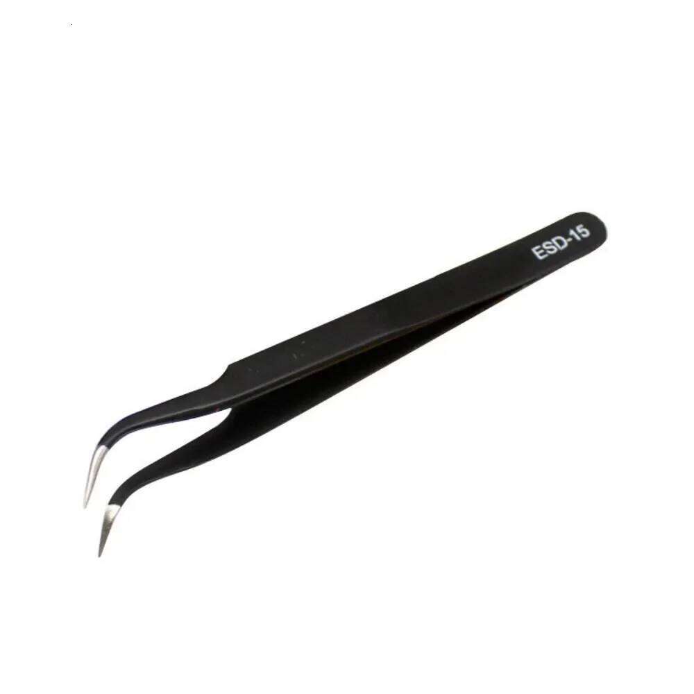 2pcs / Set Professional Rhinestone Tweezer Stainless Straight Curved Antioxidant Glitters Eyelash Nail Decoration Picking Tools Eyela