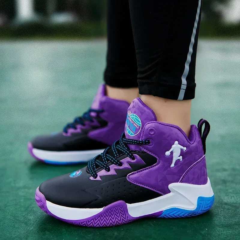 Children Basketball Shoes for Boys Girls Kids Teenagers Breathable Non-slip Lace Up Indoor Outdoor Training Sneakers Tennis Shoes W250723