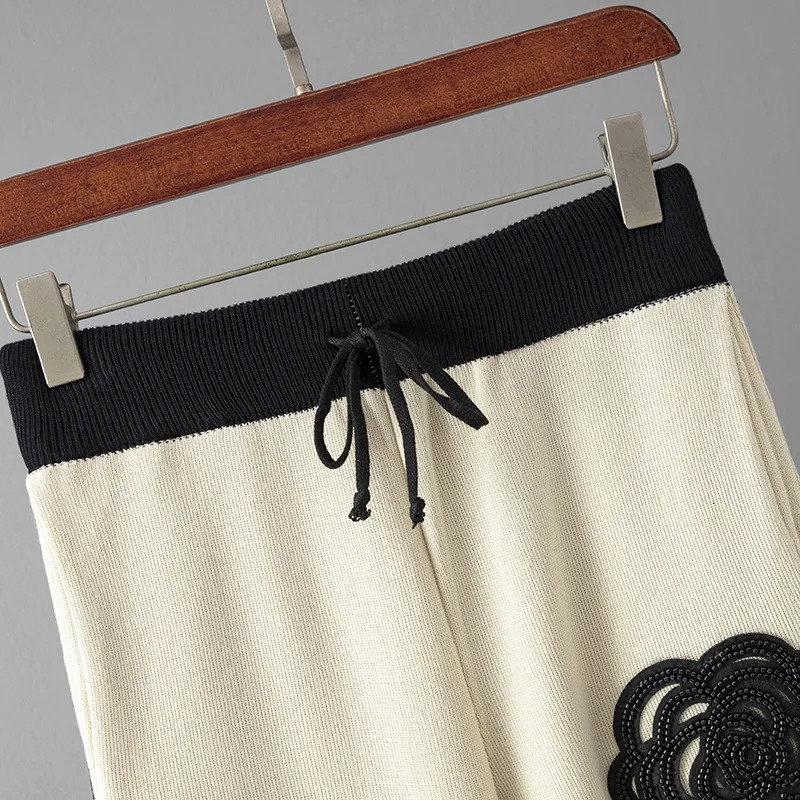 Casual Knitted Two Piece Women Sets Floral Sweater Matching Sets Knit Tracksuit Women Two Piece Set 2 Piece Winter Set For Women 250723