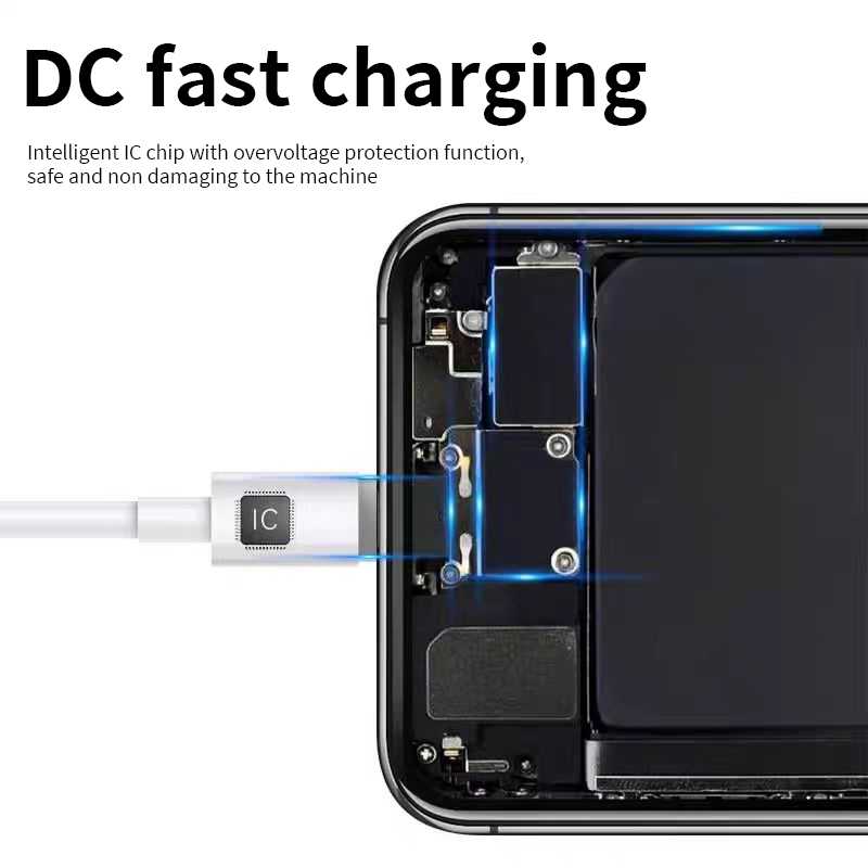Durable pure copper USB C to L data cable for iphone 8