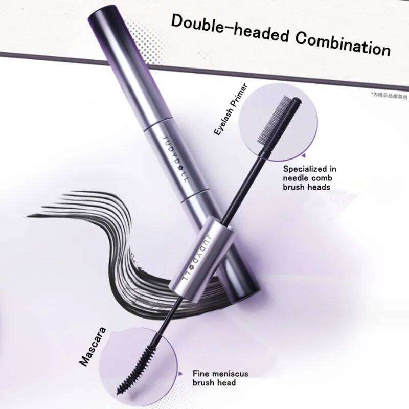 Judydoll Double-Head Mascara,Lashes Primer + Mascara,Waterproof Curling Long Thick Dense Smooth Eyelashes,Enlarge Eyes Tool X250722 X