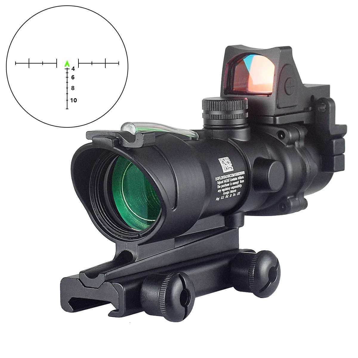 Tactical AOOG 4X32 Scope Sight x32 Optical Scope Fiber Optics Airsoft 4x Magnifier Cross Chevron Glass Etched Reticle Rifle W250723