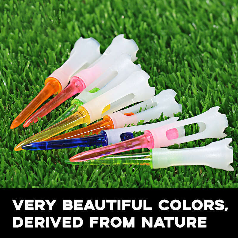 Plastic golf tee nail 83MM soft rubber low resistance durable golf tee spot wholesale Multi-Color Unbreakable Plastic/Wooden Tees for Reducing Frictio