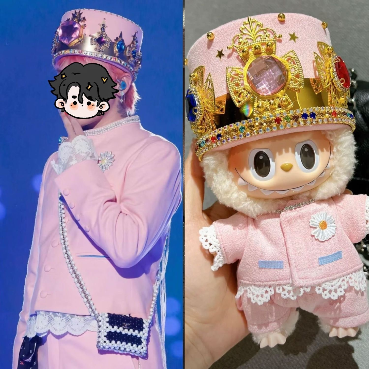 GD with G-Dragon labubu baby clothes 17cm suit second-generation pendant plush doll clothes