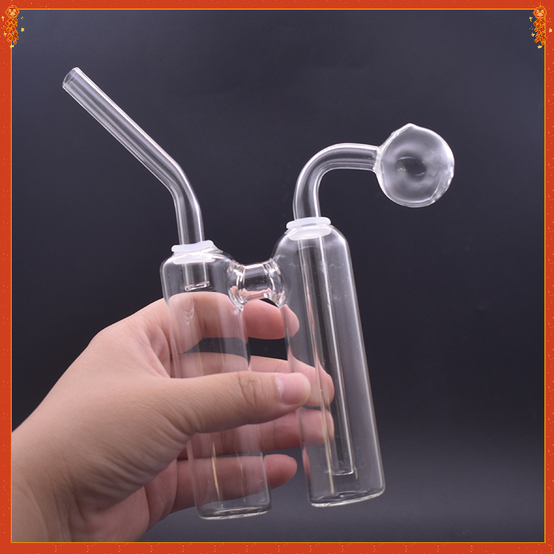 Wholesale double joint Glass oil burner pipe super Thick heady water dab rig bongs pipes for smoking sp1340