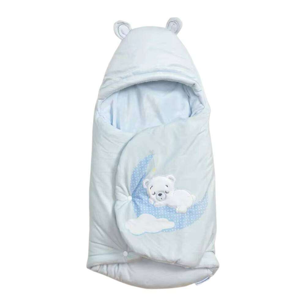 Cartoon Print 100% Organic Cotton Swaddle Autumn Winter New Sleeping Bag Knitted Baby Blanket