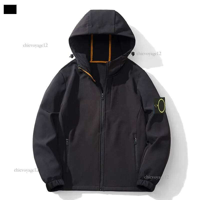 stone Stylish Men's Waterproof Windbreaker Jacket Islandas -Topstoney Lightweight Outdoor Coat with Compass Detail for Urban Adventures Pull Stone f38